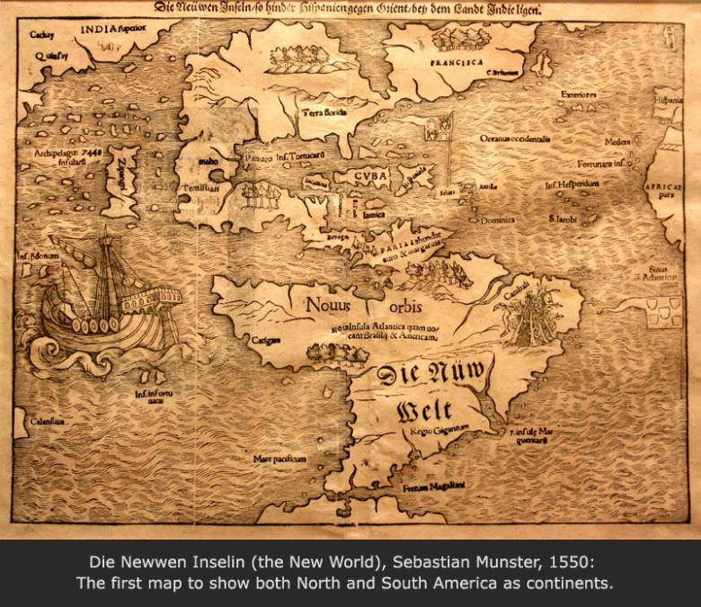 Die Newwen Inselin (the New World), Sebastian Munster, 1550
