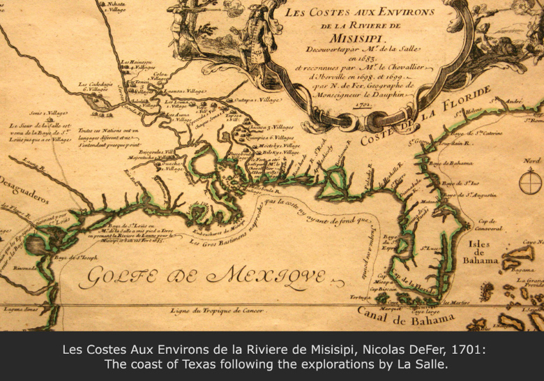 Les Costes Aux Environs de la Riviere de Misisipi, Nicolas DeFer, 1701