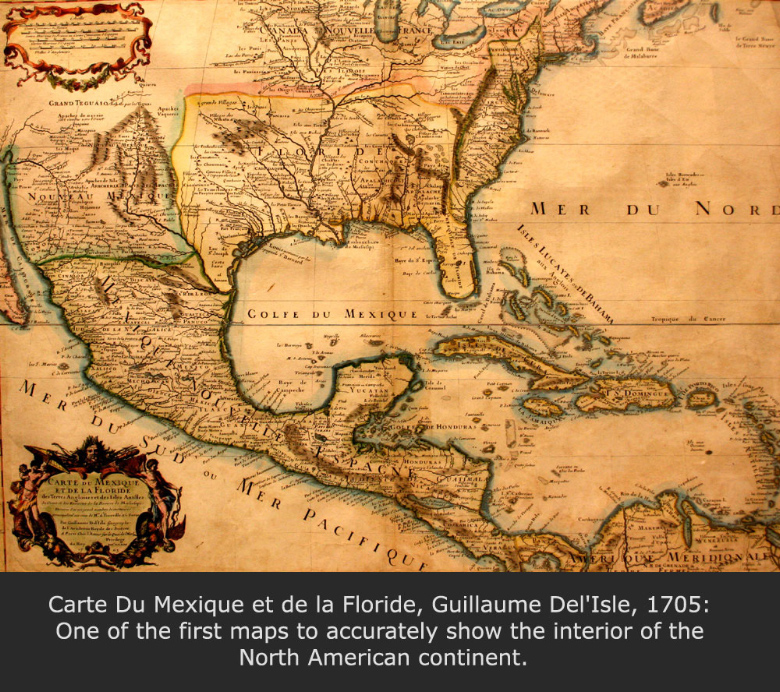 Carte Du Mexique et de la Floride, Guillaume Del’Isle, 1705