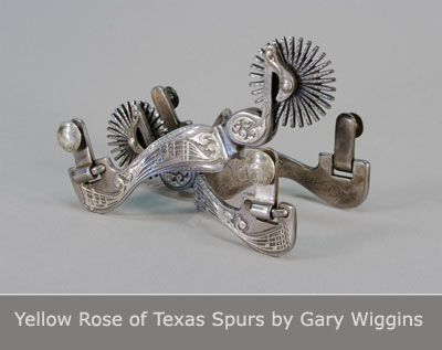 Yellow Rose of Texas Spurs by Gary Wiggins