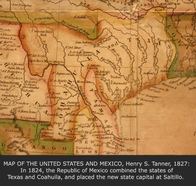Map of the United States and Mexico, Henry S. Tanner, 1827