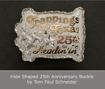 Hide Shaped 25th Anniversary Buckle by Tom Paul Alexander