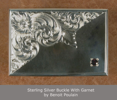 Sterling Silver Buckle with Garnet by Benoit Poulain