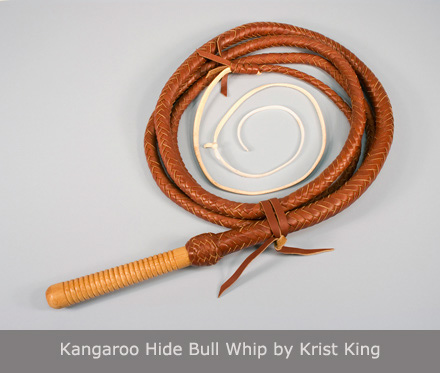 Kangaroo Hide Bull Whip by Krist King