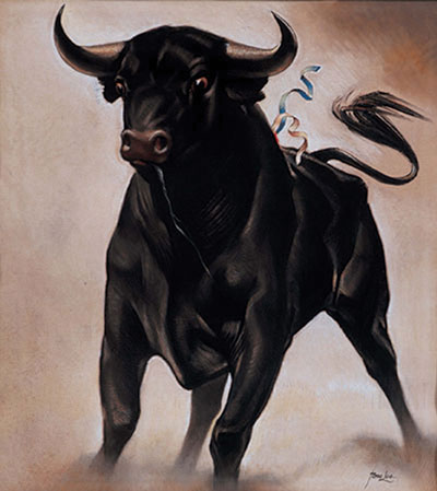 Toro-Caliente,-1946,-conte-crayon-and-pencil,-Tom-Lea