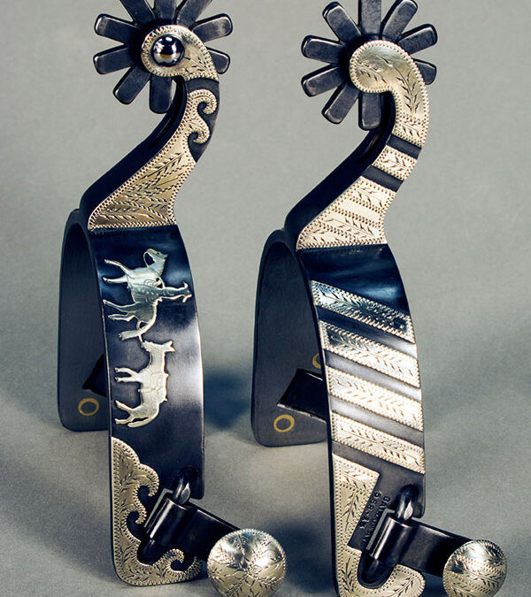 2.Spurs-steel-with-nickel-silver-overlay-blue-finish-Jerry-Galloway