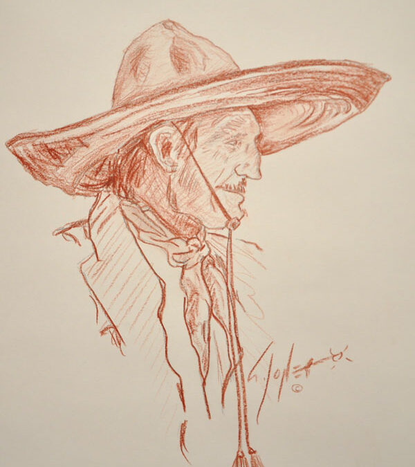 25.El-Charro-Veterano-conte-crayon-Stephen-Jones