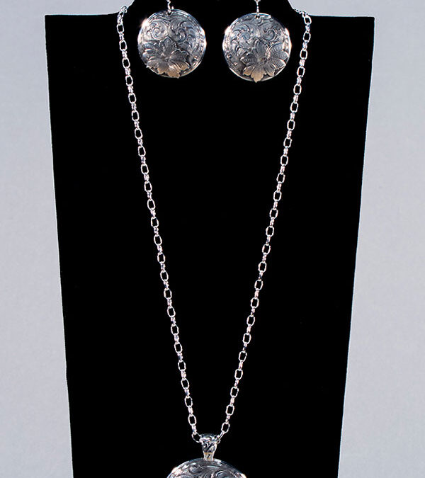 64.Concho-Pendant-and-Earrings-Set-sterling-silver-and-turquoise-cabochon-gemstones-Rex-Crawford