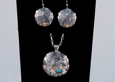 Concho Pendant and Earrings Set by Rex Crawford