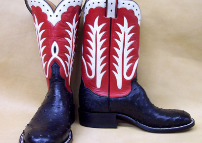Black full quill ostrich boots by Mike Vaughn