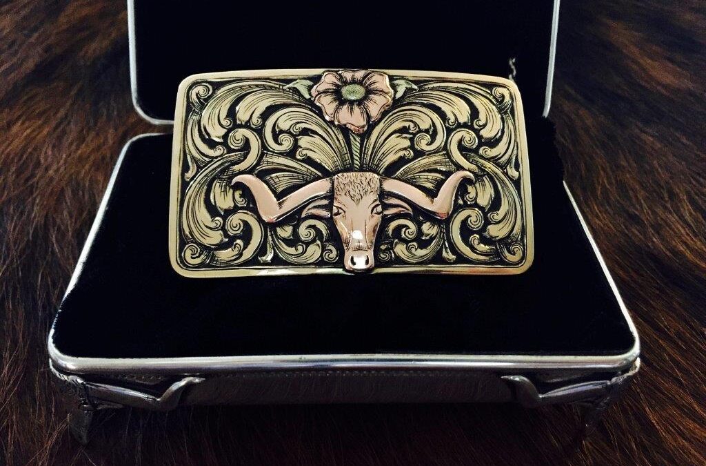 12. Beau Compton, Dress Buckle, Hand scuplted, 14k overlay, $5,500