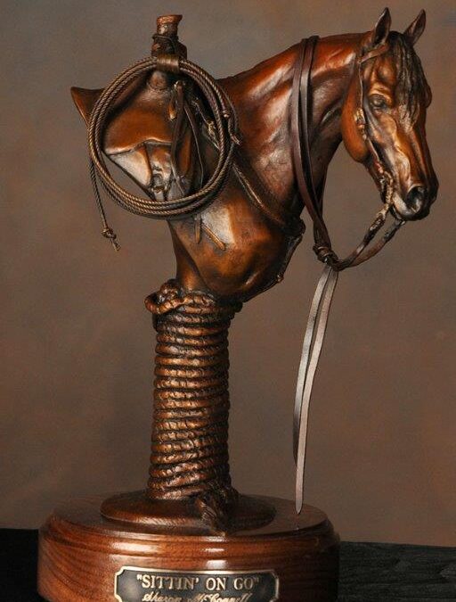 26. Sharon McConnell, Sittin’ On Go, 13 x 18, bronze, $2,900