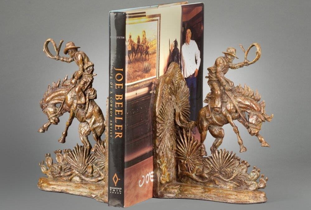 27. Rick McCumber, Vintage Bronc Rider Bookends, bronze, $1,725. Additional castings are available.