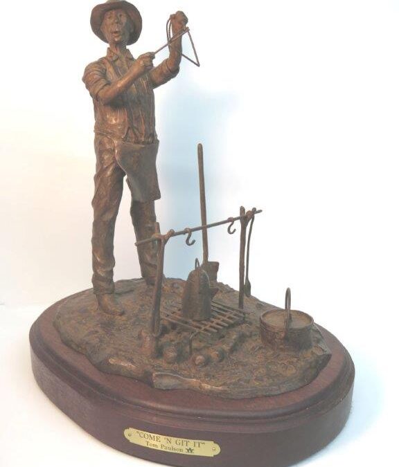 31. Tom Paulson, Come ‘n Git It, 13 x 11.25 x 8.5, bronze, $7,300. Nine castings available.