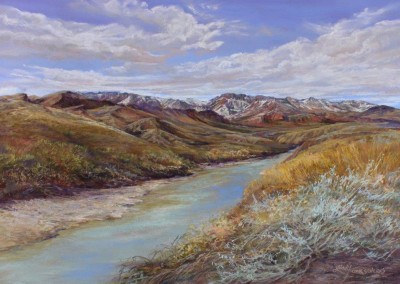 Snowy Peaks on the Rio Grande by Lindy Cook Severns