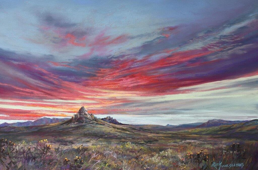39. Lindy Cook Severns, The Earth, The Sky and the Mountain Between, 12 x 16, soft pastel on archival paper, $2,200