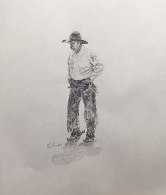 41. Edgar Sotelo, Hurry Up and Wait, 9 x 15, pencil on paper, $600