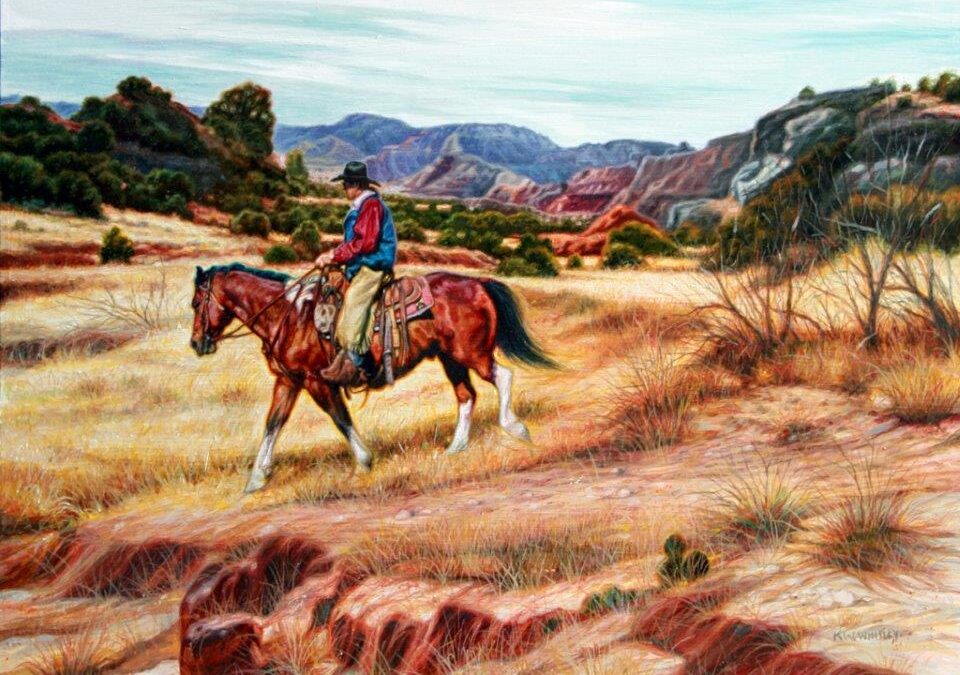 48. KW Whitley, Canyon Cow Hunt, 16 x 20, oil on board, $1,050