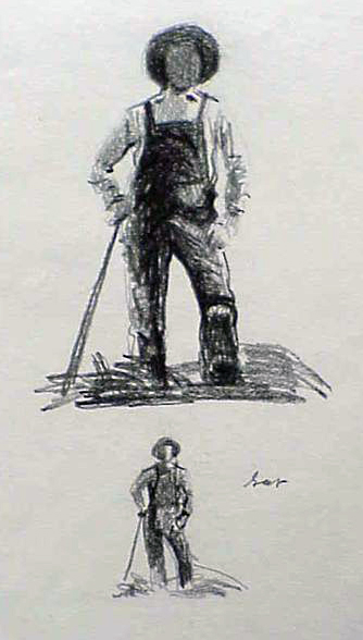 Farmer Icon Sketch by Gary Ernest Smith