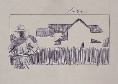 Farmer and Barn by Gary Ernest Smith
