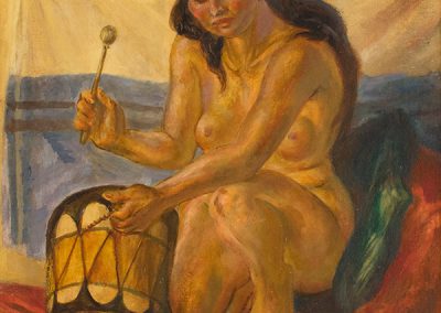 Nude with Indian Drum by John Sloan