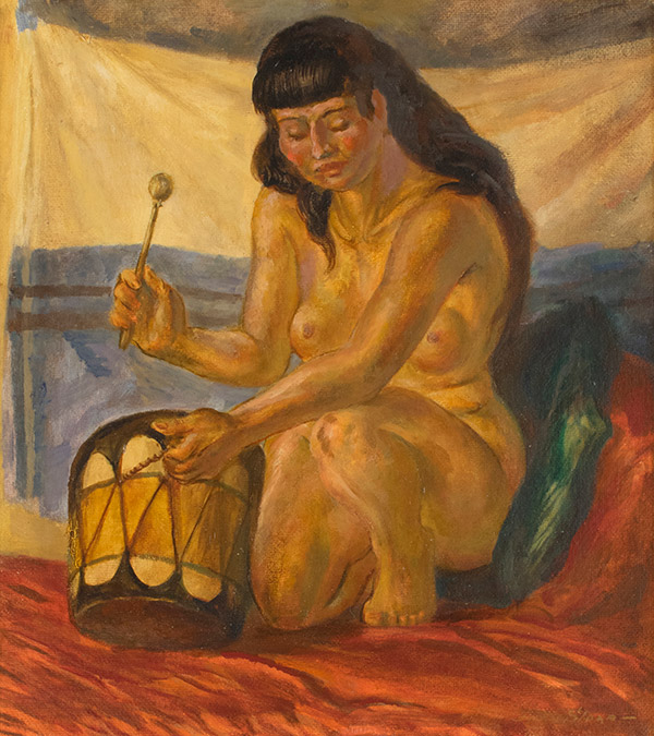 Nude with Indian Drum by John Sloan