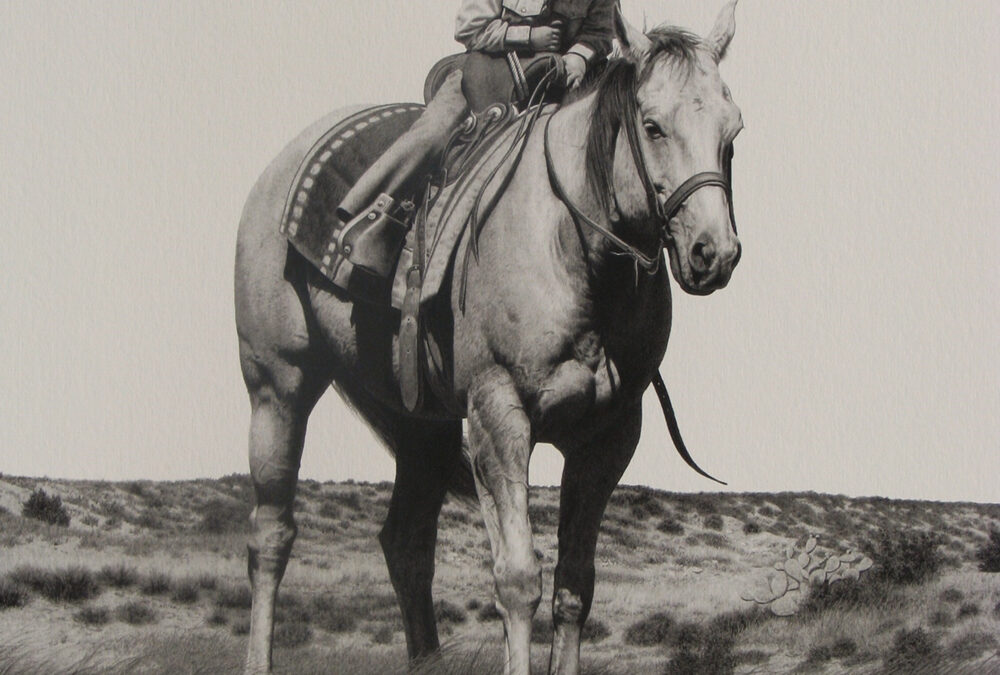 Brian Asher, Littlest Cowboy, Pencil on Paper, 16.25 x 13, $4250