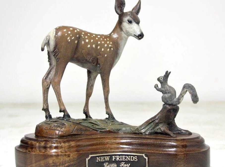 Curtis Fort, New Friends, Bronze, 9 x 10 x 5, 1300