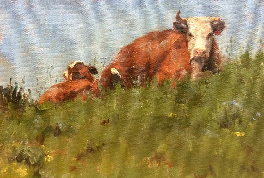 Jan Mapes, Basking, Oil, 8 x 10, $850