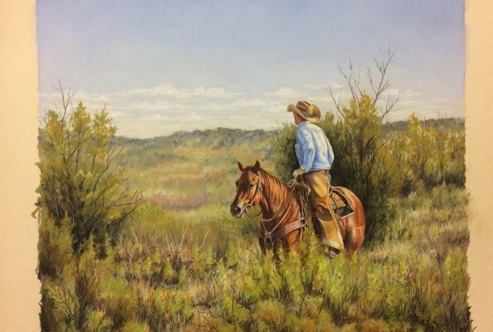 Kathryn Leitner, Waiting On The Whistle, Colored Pencil on Sanded Paper, 14 x 14, $2000