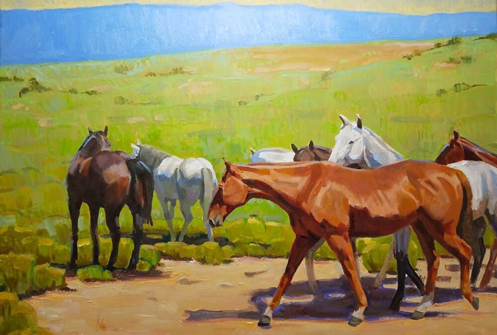 Lauren Pomatto, Summer Herd, Oil on canvas panel, 16 x 20, $1450
