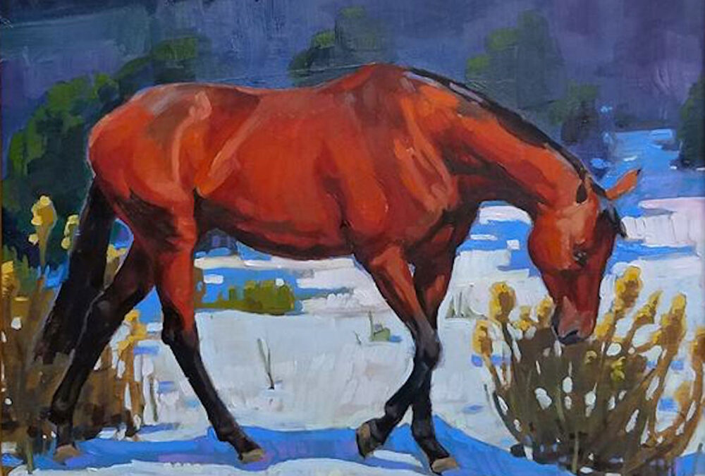 Lauren Pomatto, Winter Bay, Oil on panel, 9 x 12, $600