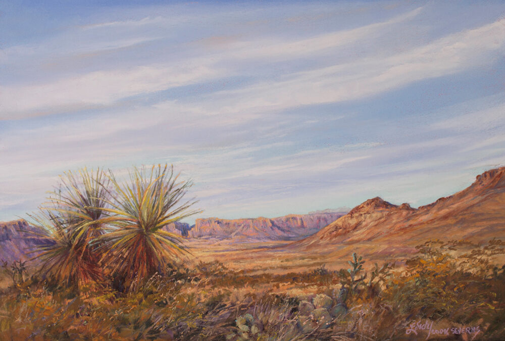 Lindy Cook Severns, The Moment the Desert Turns Golden, Pastel, 12 x 16, $2400