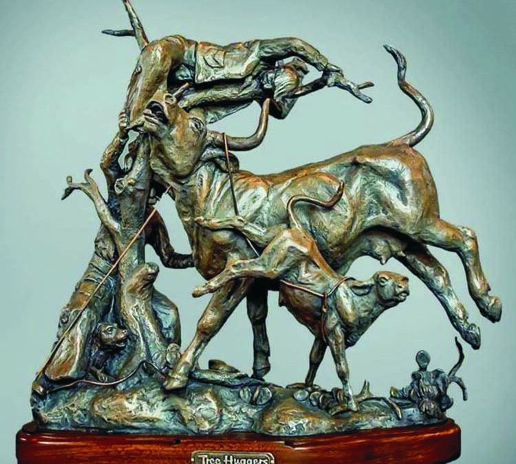 Rick McCumber, Tree Huggers, Bronze, 18 x 20 x 7, $4650