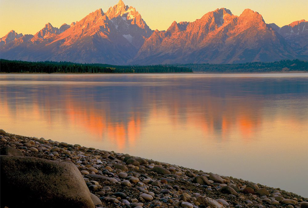 Grand Teton Mountain Sunrise, Lake Jackson, Wyoming