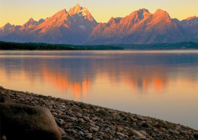 Grand Teton Mountain Sunrise, Lake Jackson, Wyoming
