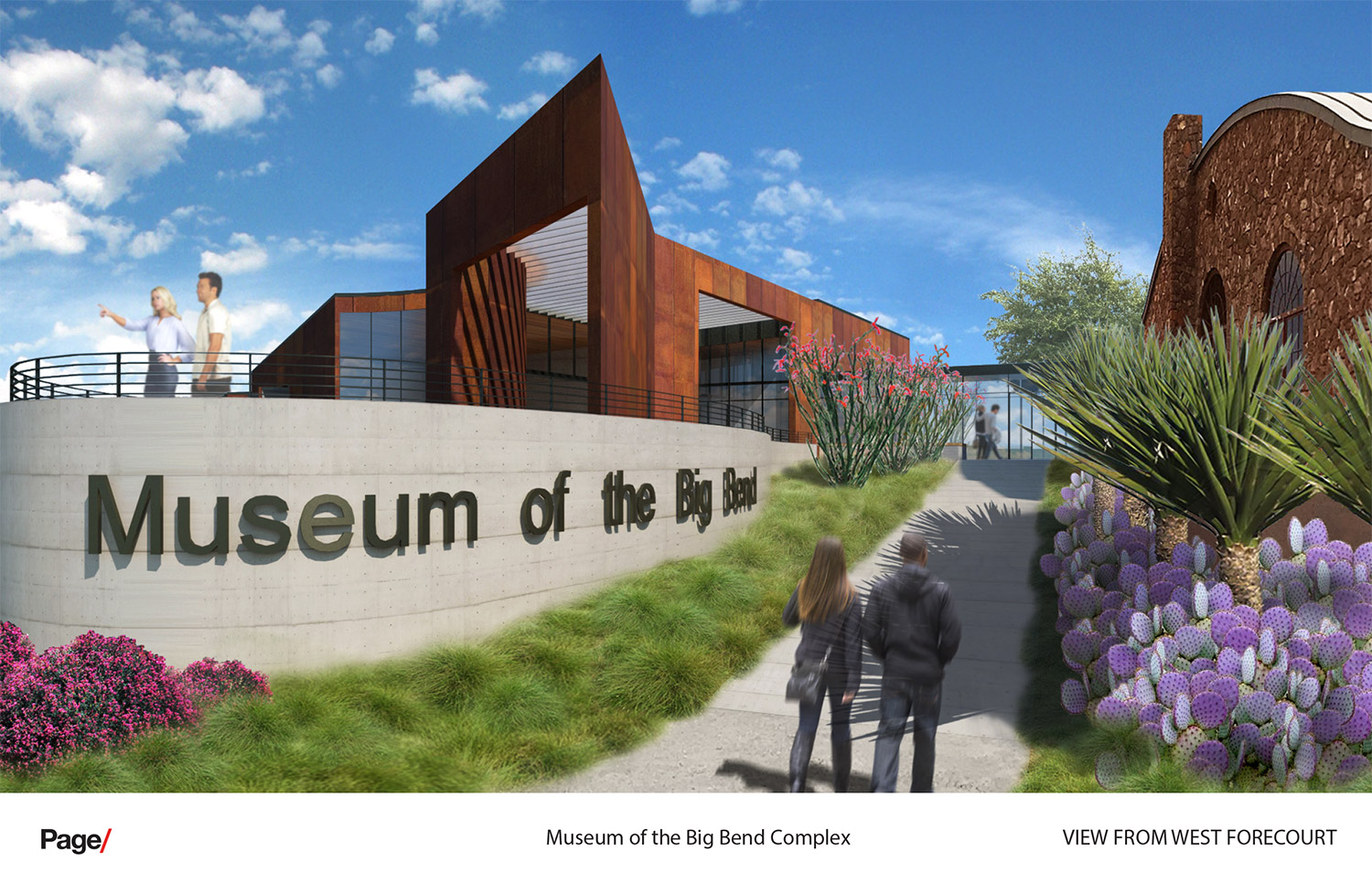 Architect's Renderings of the view of the Museum Complex from West Forecourt