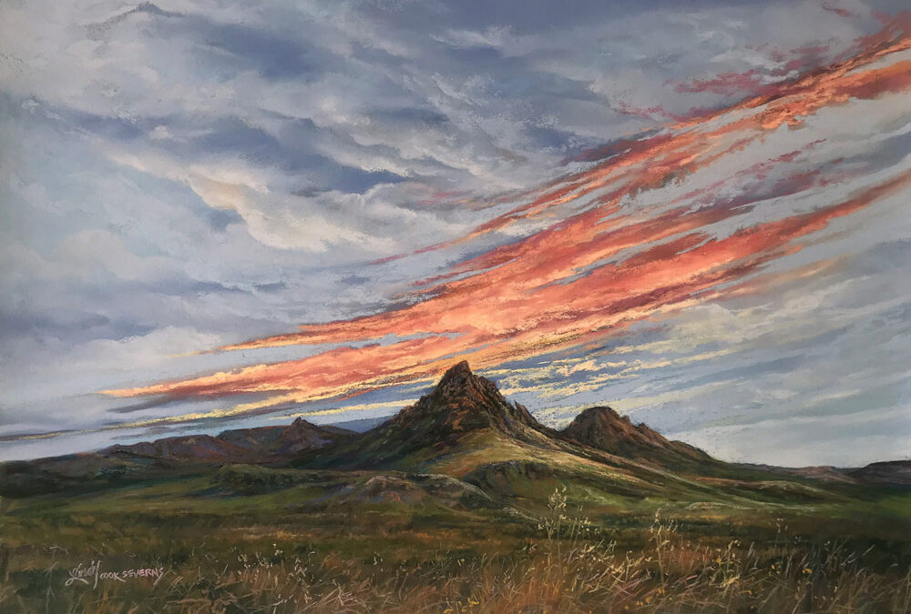 Fall Colors Mitre Peak at Dawn by Lindy Cook Severns