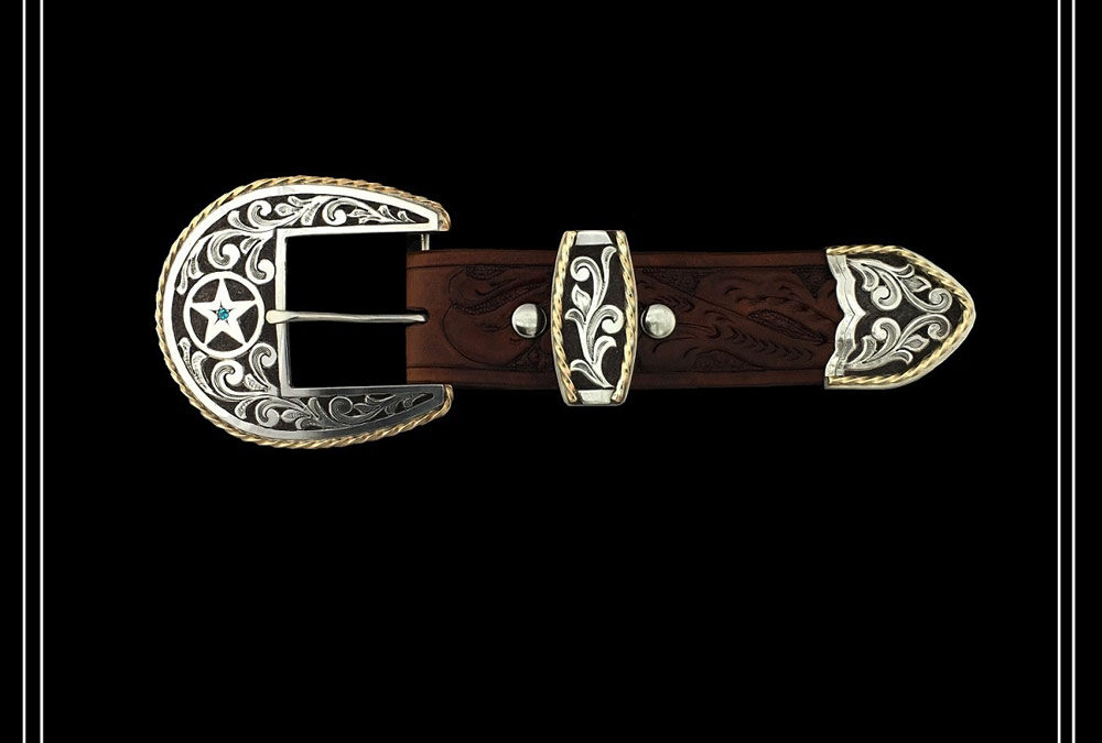 Circle Star Three-Piece Buckle Set with Topaz by John Nord