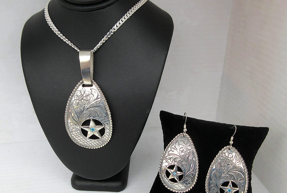 Teardrop Pendant and Earring Set by Buddy Knight