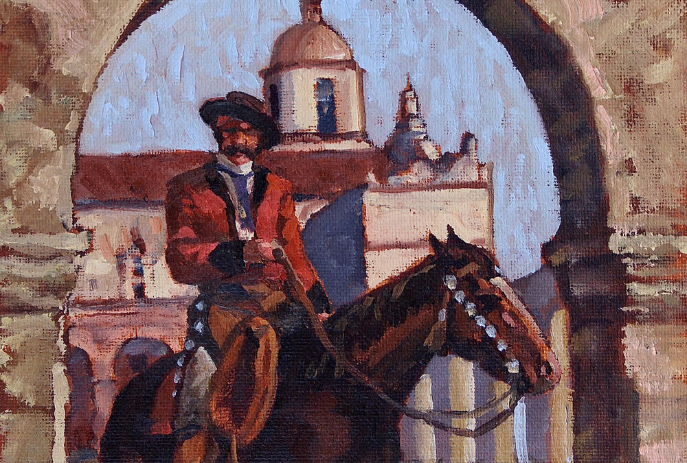 Vaquero at the Misson by Dennis Ziemienski