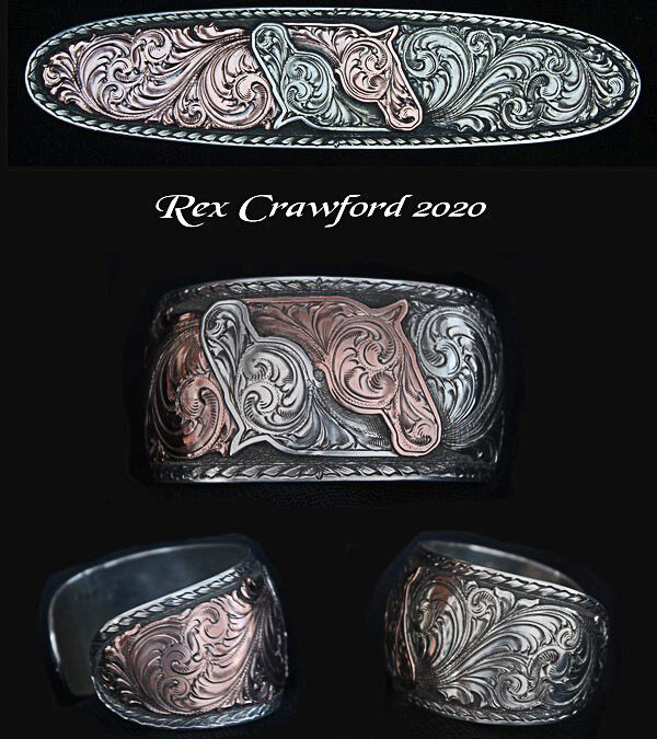 Double Horsehead Cuff Bracelet by Rex Crawford
