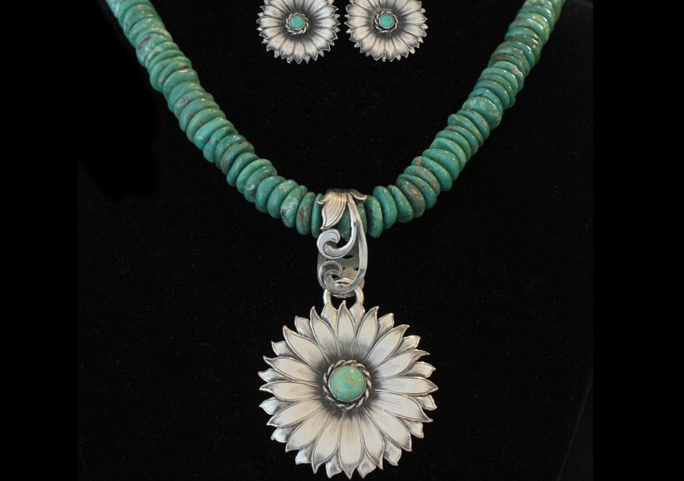 ART 3. Sunflower Necklace & Earring Set by Rex Crawford – SOLD