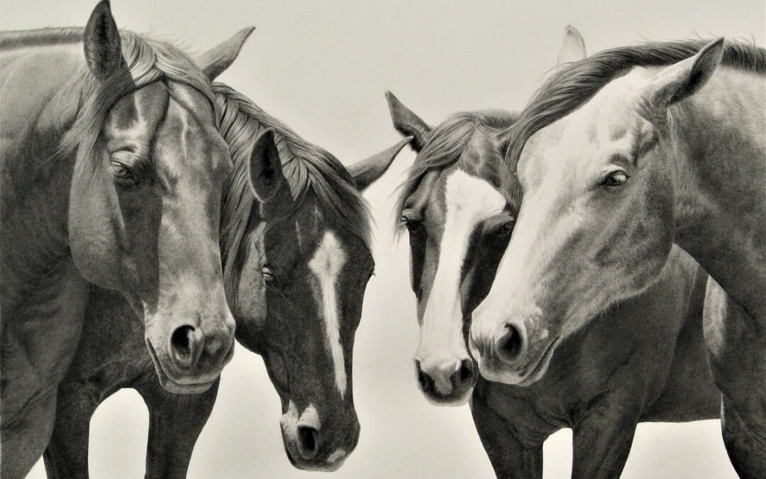 ART-38-Brian-Asher-Getting-Their-Heads-Together-pencil-framed-22×25-4500