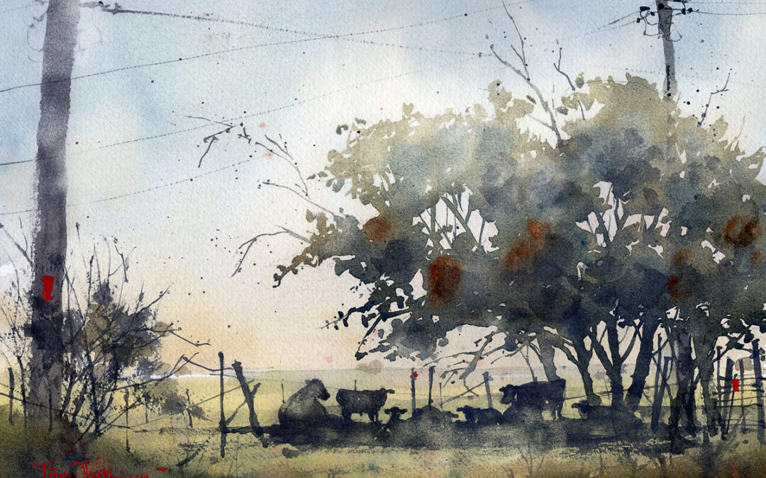 ART-54-Tim-Oliver-Midday-Downtime-watercolor-framed-22×26-1250