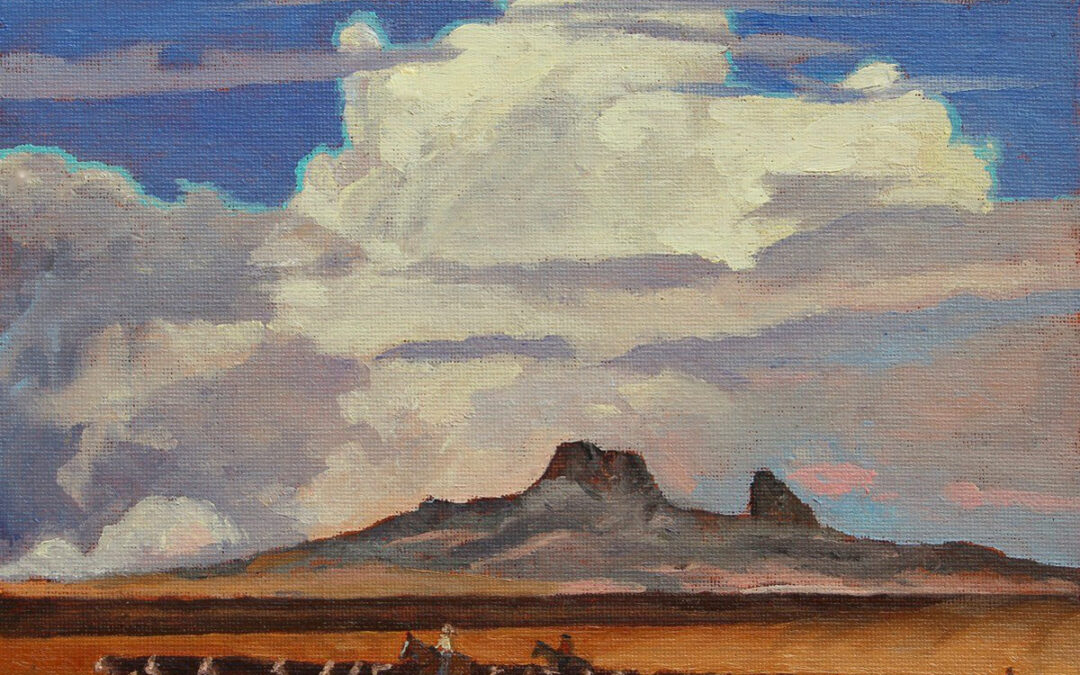 ART-74 Dennis Ziemienski, On the Move, oil on canvas board