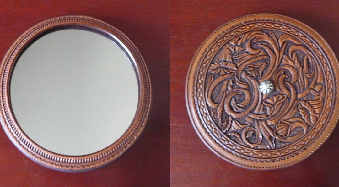 ART-49-Doug-Krause-Makeup-Mirror-floral-carved-leather-395