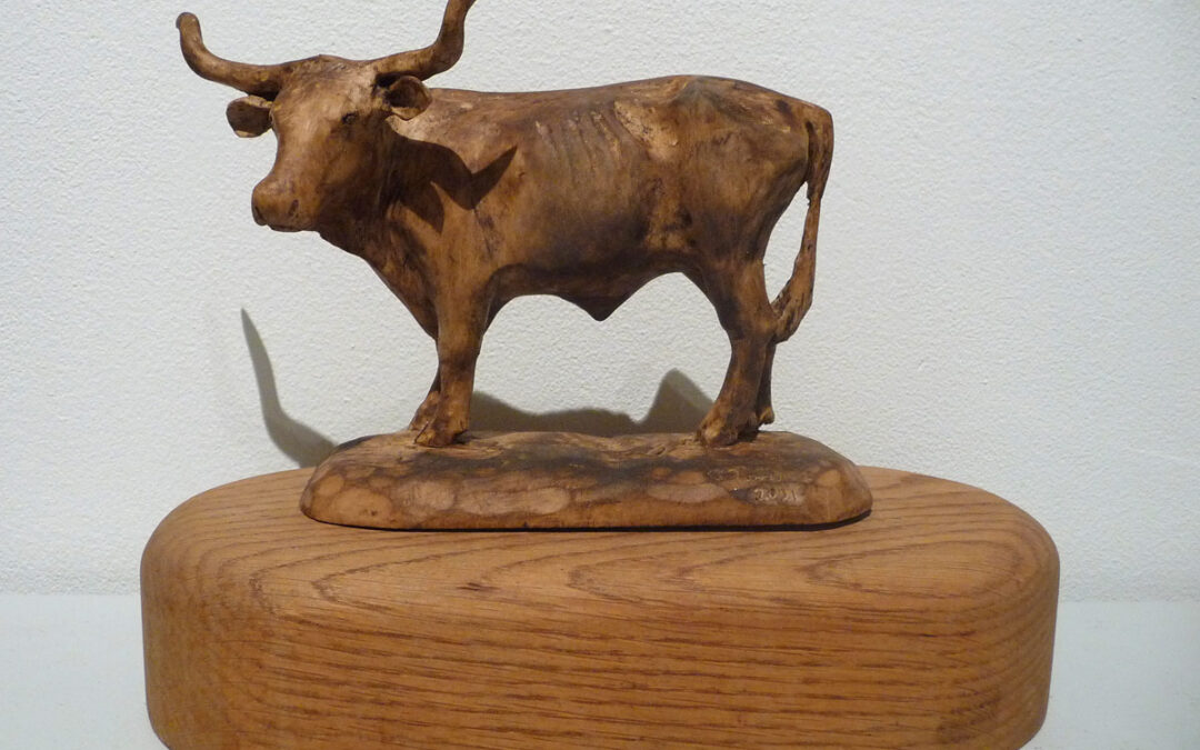 ART-59-Glenn-Moreland-Longhorn-carved-wood-9.75Lx4.75Dx7H-350