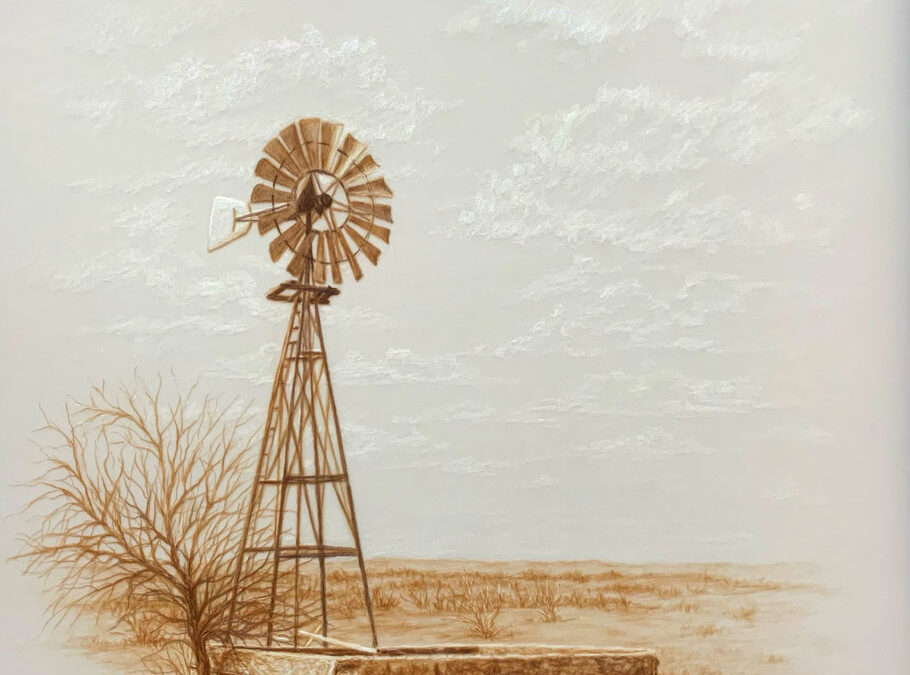 ART-80-Kathryn-Leitner-The-Little-West-Windmill-Colored-Pencil-on-Drafting-Film-framed-size-15×18-$950