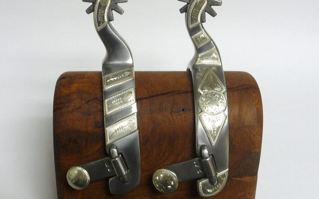 ART-87-Cotton-Elliott-One-Piece-Spurs-Carbon-Steel-Hand-Forged-Nickel-Silver-2250
